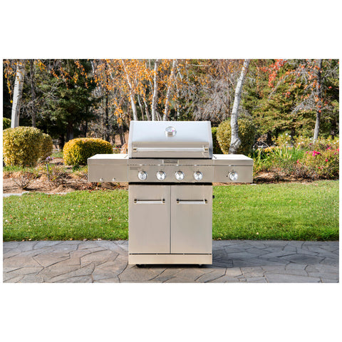 Image of KitchenAid 4-Burner Stainless Steel Gas Grill with Searing Side Burner