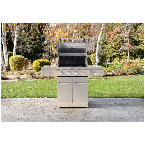 Image of KitchenAid 4-Burner Stainless Steel Gas Grill with Searing Side Burner