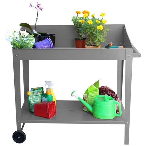 Image of Greenlife Potting Bench Table Slate Grey 100 x 55 x 101cm