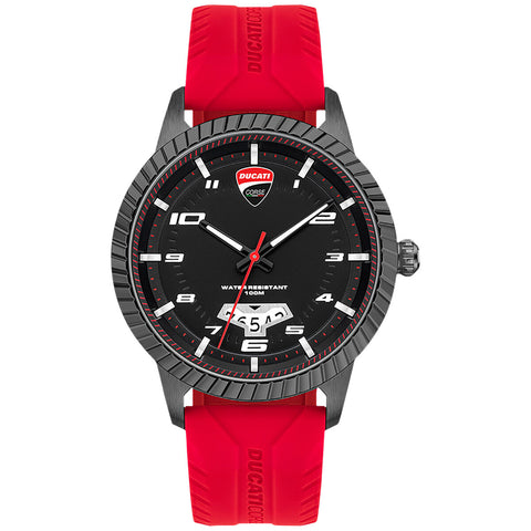 Image of Ducati Mens Podio Black Dial Silicon Strap Watch DTWGN2019503