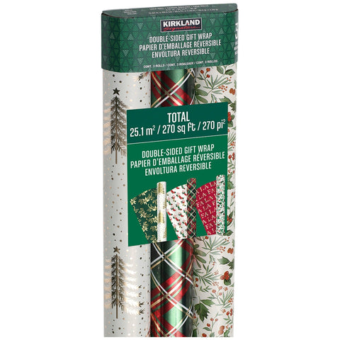 Image of Kirkland Signature Traditional Double-Sided Gift Wrap 6 Pack