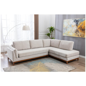 Zoy Monroe 2 Piece Stationary Fabric Chaise Sectional