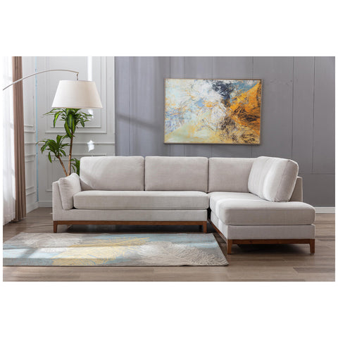 Image of Zoy Monroe 2 Piece Stationary Fabric Chaise Sectional
