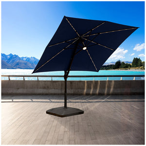 Atleisure Solar Led Cantilever Umbrella 3M with Base Indigo