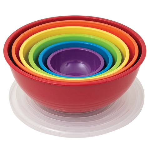 Image of Sabatier Melamine Mixing Bowls with Lids 6 Piece Set