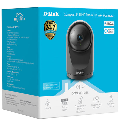 Image of D-Link Compact Full HD Auto Tracking Pan & Tilt Wi-Fi Camera DCS-6500LHV2 2-Pack