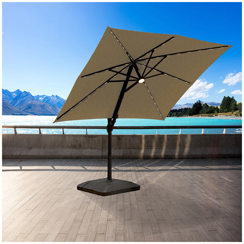 Image of Atleisure Solar Led Cantilever Umbrella 3M with Base Mushroom