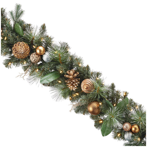 Image of Pre-Lit Decorated Garland 2.7M