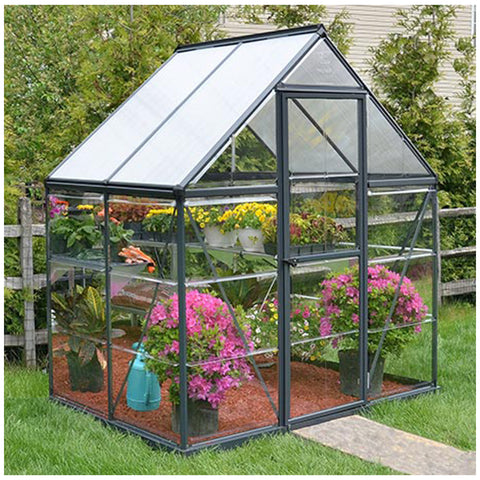 Image of Palram Hybrid Greenhouse 182.9 x 121.9cm with Dark Grey Frame
