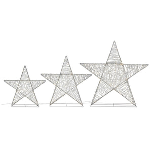 LED Twinkle Stars With LED Light 3 Piece Set