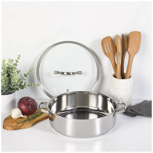 Mon Chateau Stainless Steel Sauteuse Pan With Lid 28 cm