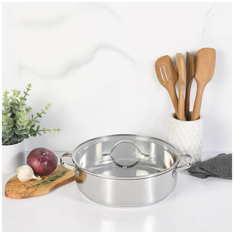 Image of Mon Chateau Stainless Steel Sauteuse Pan With Lid 28 cm