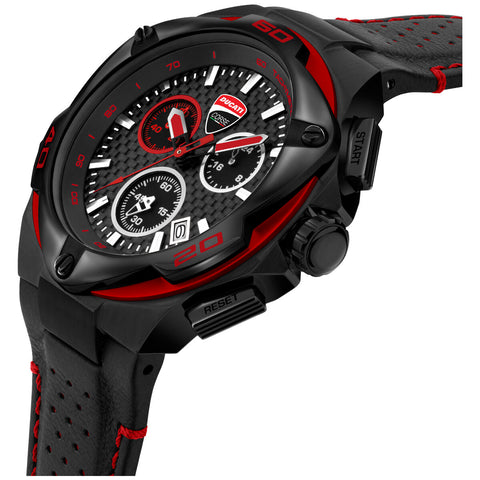 Image of Ducati Motore Chronograph Men's Black Leather Watch