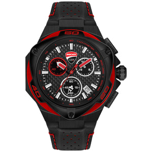 Ducati Motore Chronograph Men's Black Leather Watch