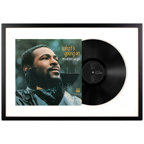 Image of Framed Marvin Gaye What's Going On Vinyl Album Art 75 x 47.5 cm