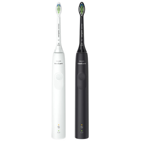 Image of Philips Sonicare 3100 Range Black and White Bundle Pack Toothbrush HX3676/34
