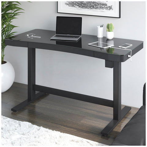 Image of Tresanti Prescott Adjustable Desk with Wireless Charger Black
