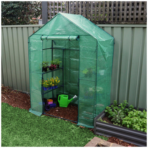 Image of Greenlife Walk-in Greenhouse 2 Tier Twin Pack with PE Cover 195 x 143 x 73 cm
