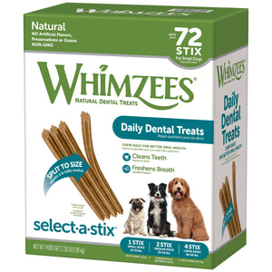 Whimzees Daily Dental Treats 72 Stix