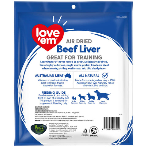 Image of Love' Em Beef Liver Treats 2 x 500 gram