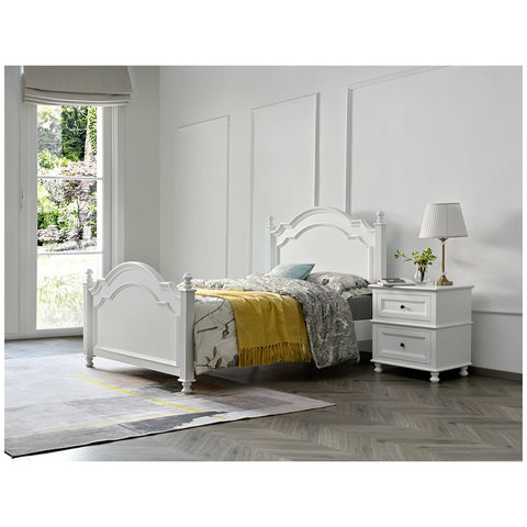Image of Moran Cassis Double Bed with Encasement and Slats White