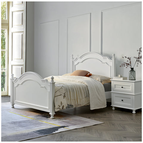Image of Moran Cassis Queen Bed with Encasement and Slats White