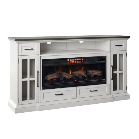 Image of Tresanti Sloane TV Console with ClassicFlame White Electric Fireplace and Fan