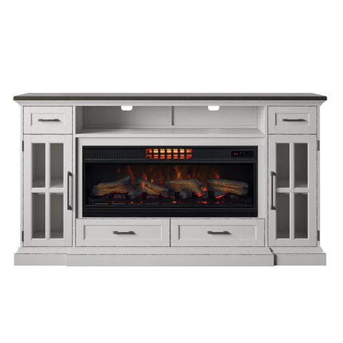 Image of Tresanti Sloane TV Console with ClassicFlame White Electric Fireplace and Fan
