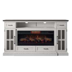 Tresanti Sloane TV Console with ClassicFlame White Electric Fireplace and Fan
