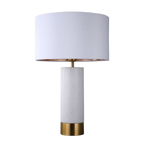 Image of Lexi Lighting Pearl White Marble Stone Table Lamp