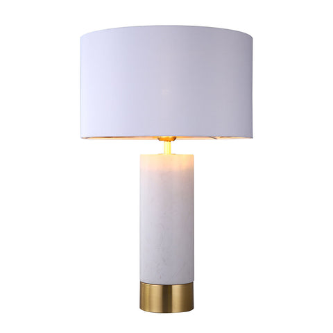 Image of Lexi Lighting Pearl White Marble Stone Table Lamp