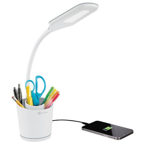 Image of OttLite Swirl Organiser LED Lamp with USB Charging Port
