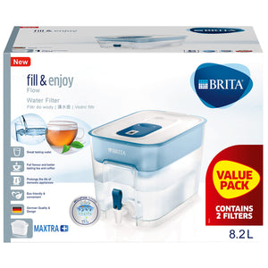 BRITA Flow Cask, 8.2L, plus 2 x MAXTRA+ Filters, Soft Blue, 1037280