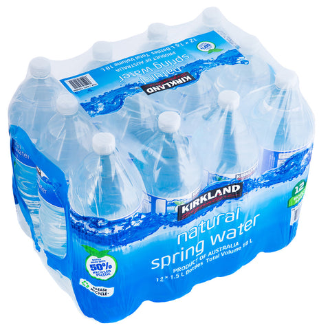 Image of Kirkland Signature Natural Spring Water 12 x 1.5L Bottles