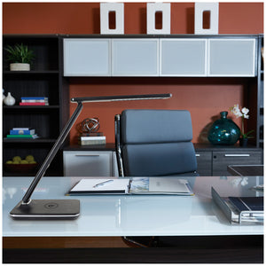 Ottlite Executive Desk Lamp, Qi Wireless Charging, 2.1A USB, Warm/Bright/Daylight