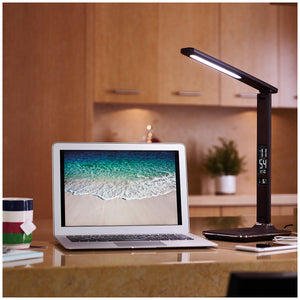 Ottlite Executive Desk Lamp, Qi Wireless Charging, 2.1A USB, Warm/Bright/Daylight