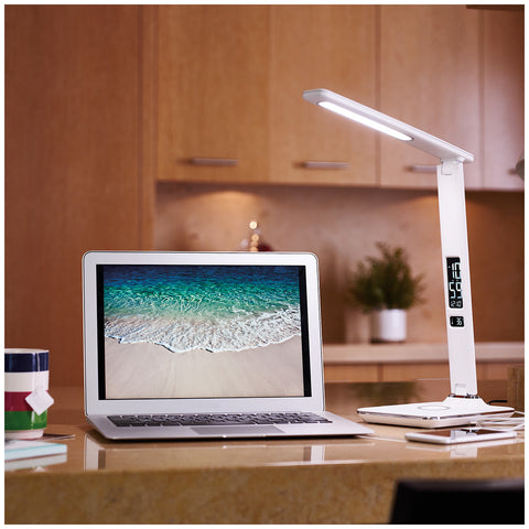 Image of Ottlite Executive Desk Lamp, Qi Wireless Charging, 2.1A USB, Warm/Bright/Daylight