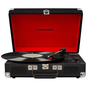 Crosley Cruiser Deluxe Portable Turntable Black with Free Record Storage Crate
