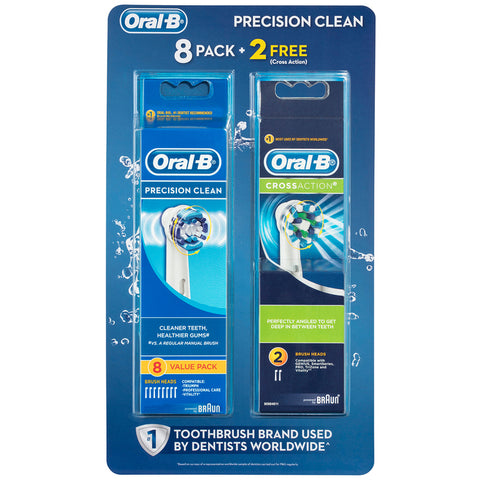 Image of Oral B Precision Clean & Cross Action, Electric Toothbrush Heads, 10pk