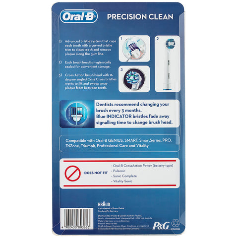 Image of Oral B Precision Clean & Cross Action, Electric Toothbrush Heads, 10pk