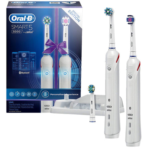 Image of Oral B Smart 5000 Electric Toothbrush, 2 Handles