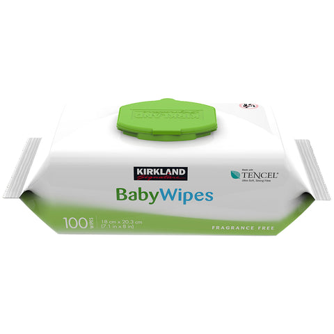 Image of Kirkland Signature Tencel Baby Wipes Unscented 9 x 100 Wipes