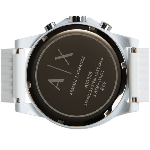 Image of Armani Exchange White Nylon with Silicone Strap Men's Watch AX1325