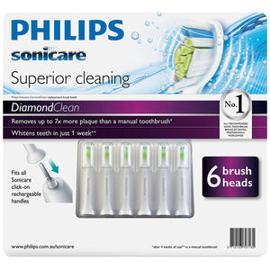 Philips Sonicare Diamond Clean Electric Toothbrush Heads 6pk
