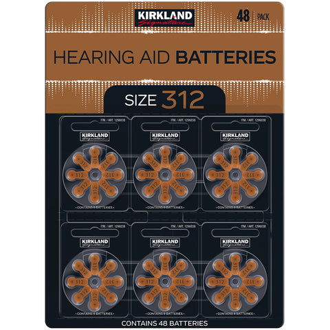 Image of Kirkland Signature Hearing Aid Batteries Size 312 2 x 48 Pack