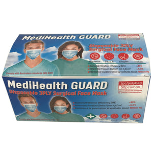 MediHealth Guard Disposable 3ply Surgical Face Mask, 50pcs