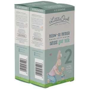 LittleOak Natural Goat Milk Follow-on Infant Formula 5x30g Sachets, Twin Pack, Stage 2 (6-12 Months)