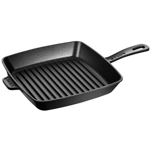 Staub American Black Grill Pan, 26cm, Enamel Cast Iron, 65296