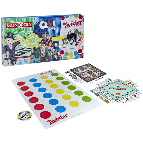 Image of Hasbro Classic Family Game Set: Monopoly, Clue & Twister