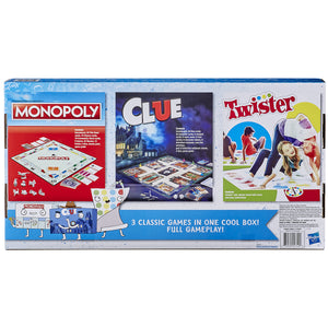 Hasbro Classic Family Game Set: Monopoly, Clue & Twister